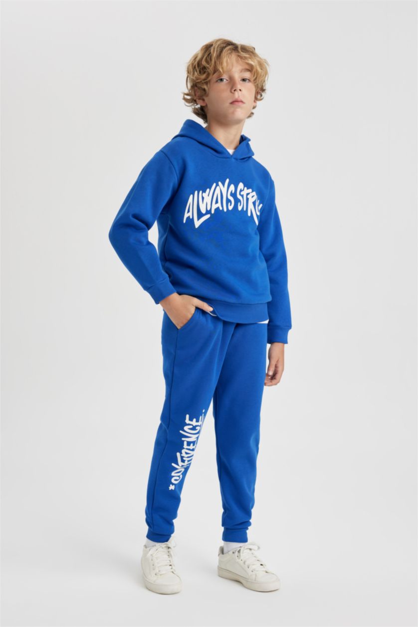 GARÇONS Bleu Ensemble De Sweat-Shirt Encapuchonné Et Pantalon Joggeur Pour Garçon - 2 Pièces