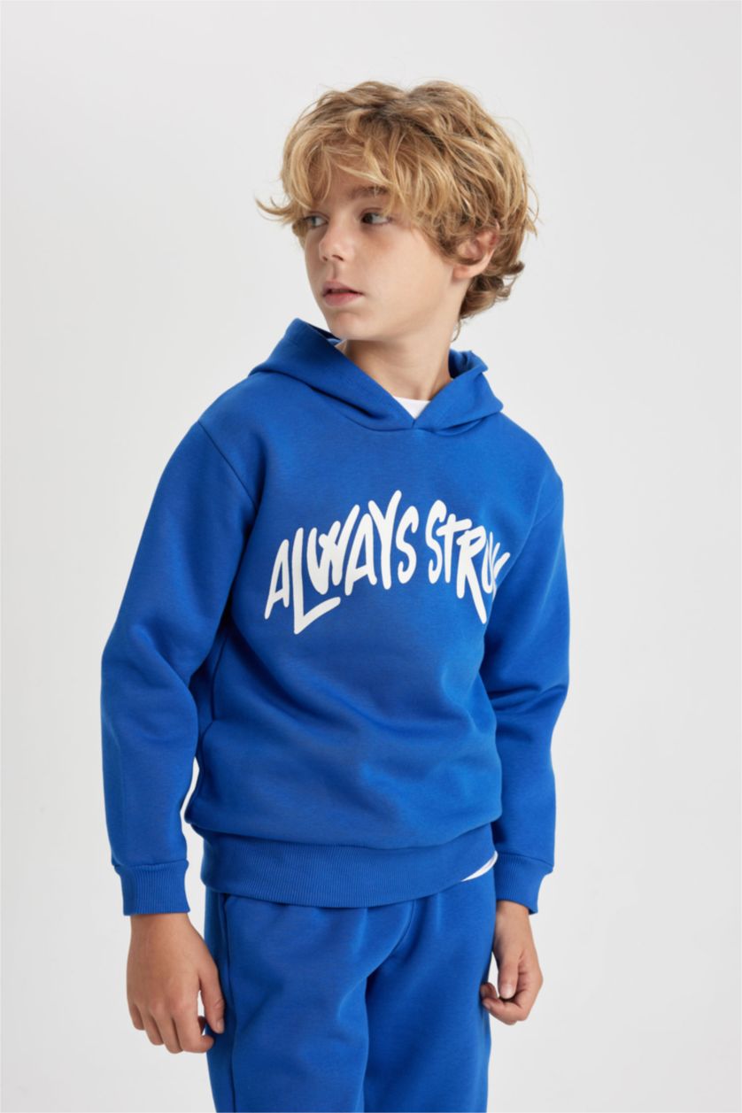 GARÇONS Bleu Ensemble De Sweat-Shirt Encapuchonné Et Pantalon Joggeur Pour Garçon - 2 Pièces