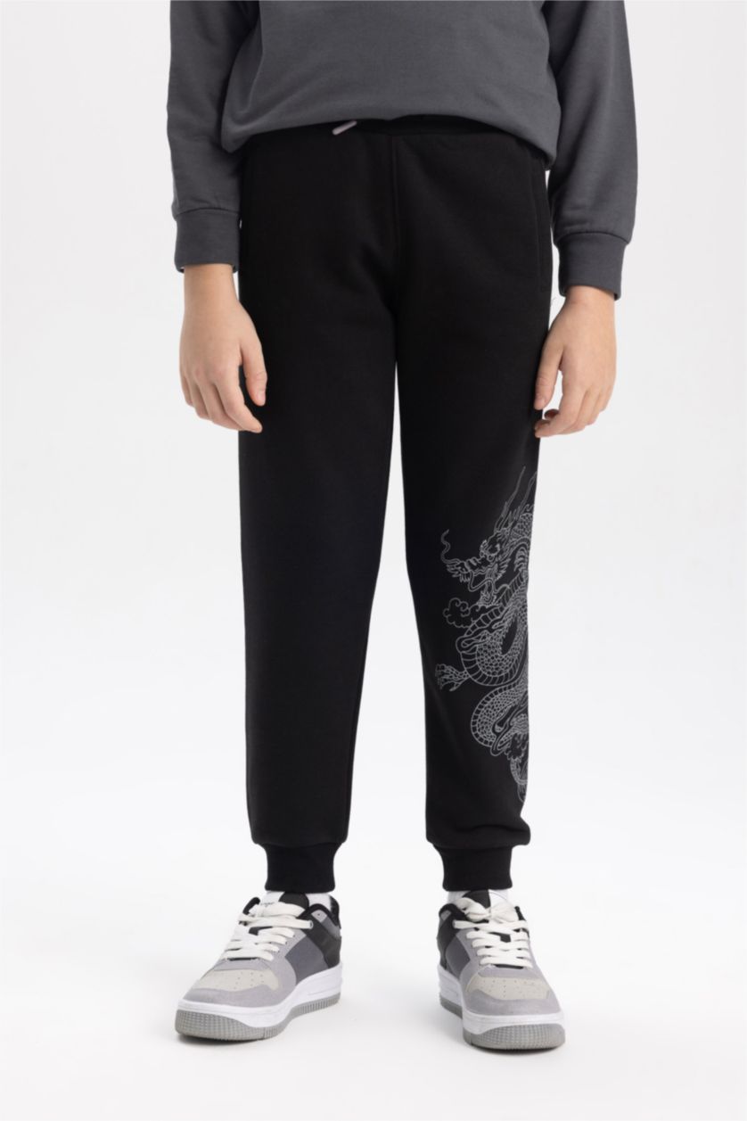 أولادي أسود بنطلون سويت بانتس اولادي تقيل قصة عادية بأستك من تحت