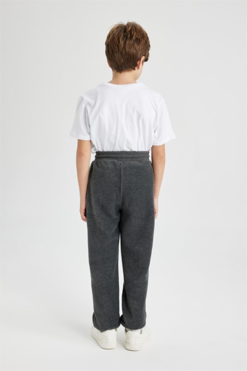 GARÇONS Anthracite Pantalon De Survêtement Polaire Coupe Régulière Pour Garçon