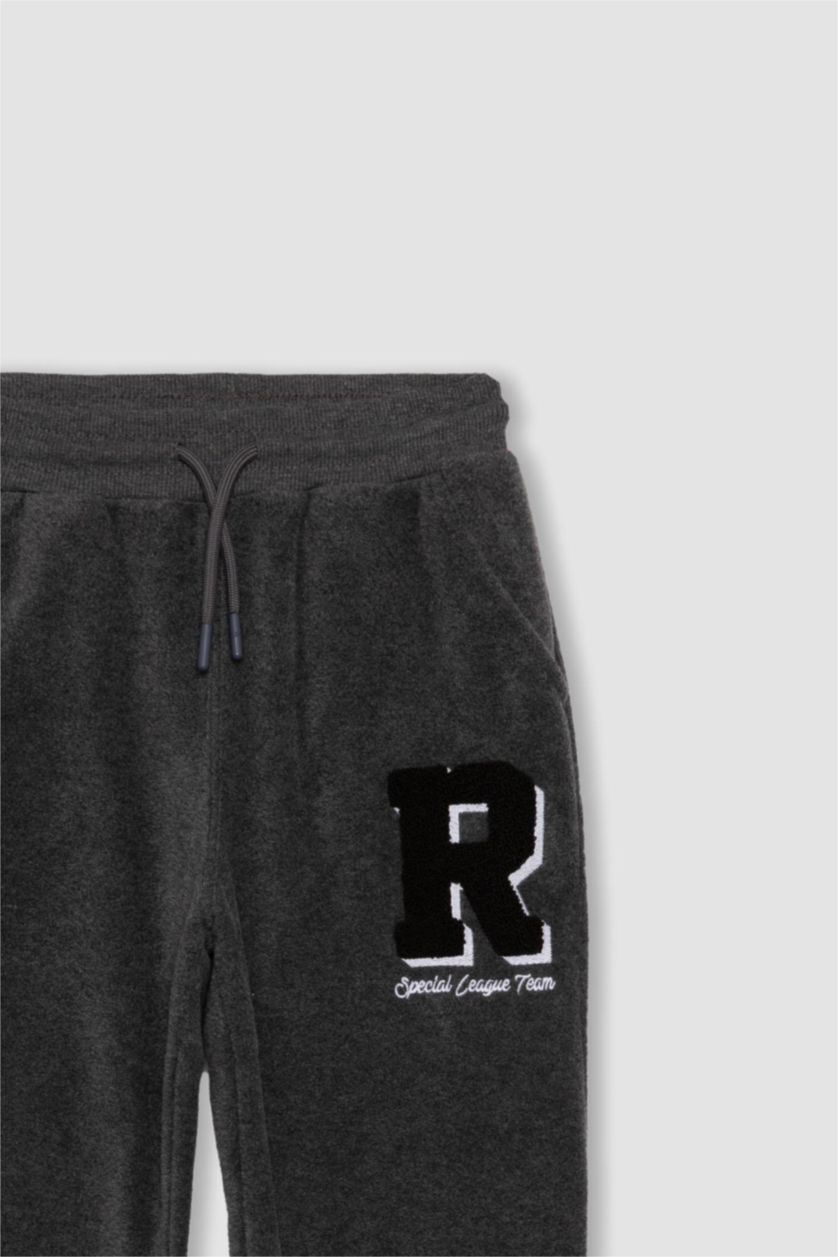 GARÇONS Anthracite Pantalon De Survêtement Polaire Coupe Régulière Pour Garçon