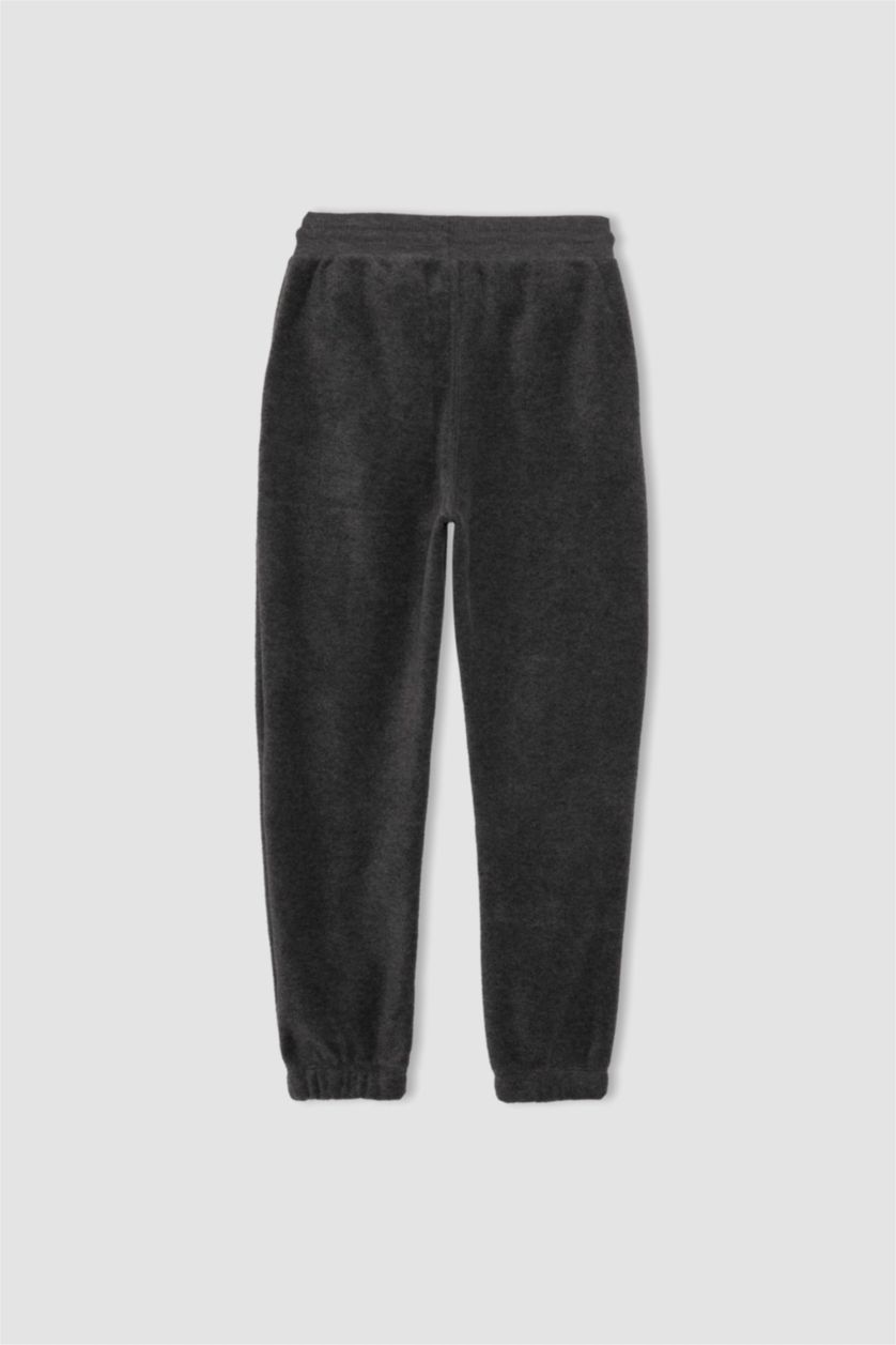 GARÇONS Anthracite Pantalon De Survêtement Polaire Coupe Régulière Pour Garçon