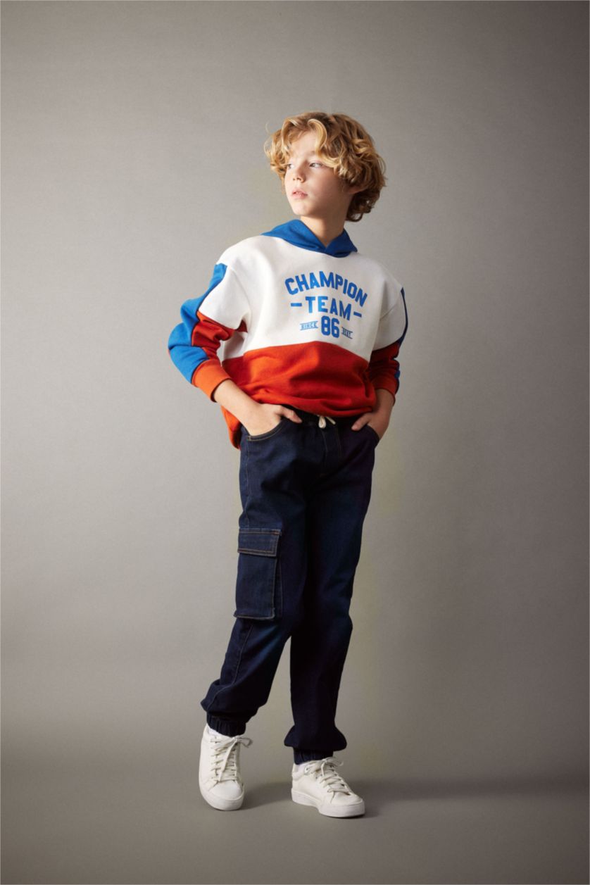 BOYS & TEENS Dark Blue Boy Cargo Jogger Jeans