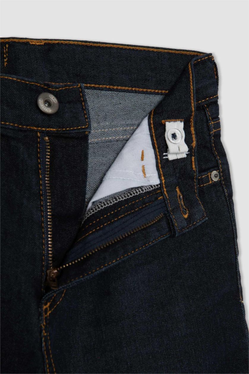 أولادي أزرق غامق بنطلون اولادي قصة فضفاضة جينز