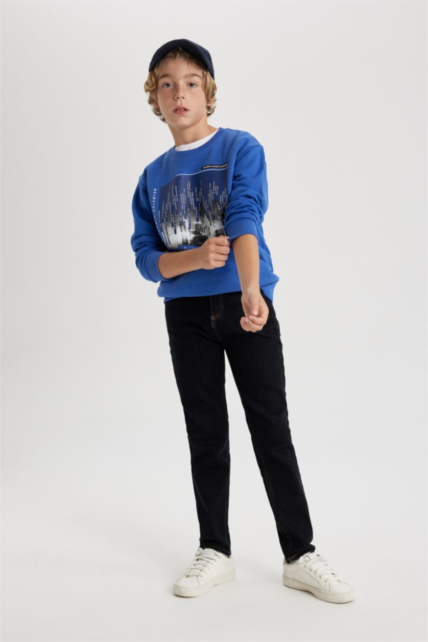 أولادي أزرق غامق بنطلون جينز اولادي قصة مستقيمة