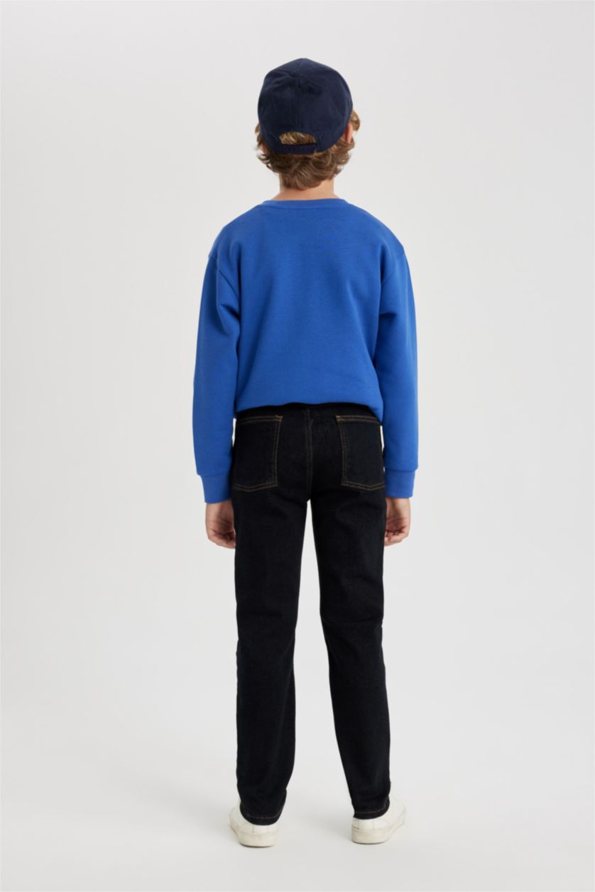 أولادي أزرق غامق بنطلون جينز اولادي قصة مستقيمة