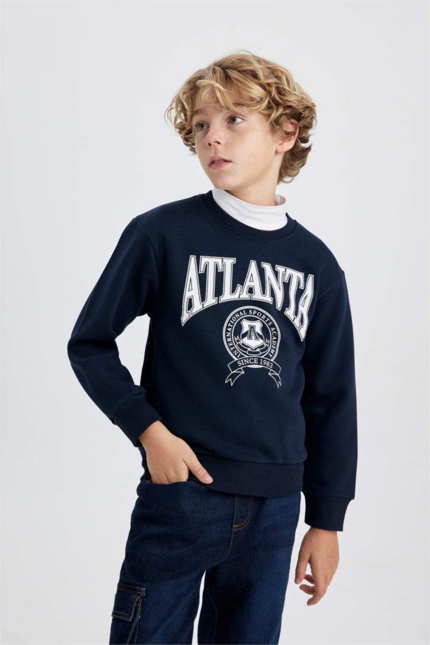 GARÇONS Marin Sweat- Shirt Coupe Régulière Col Rond Pour Garçon