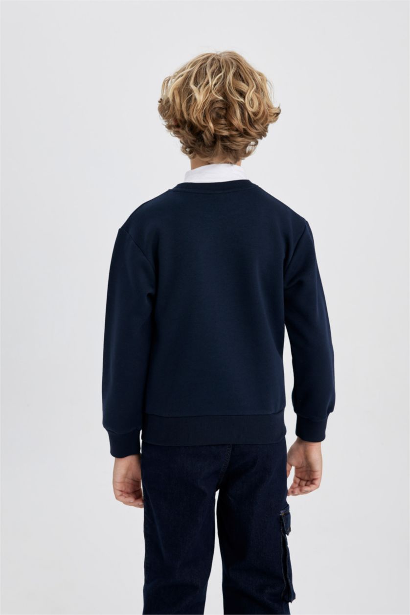 GARÇONS Marin Sweat- Shirt Coupe Régulière Col Rond Pour Garçon