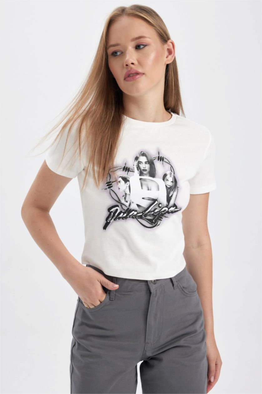 Жіночий Кремовий Футболка з коротким рукавом приталеного крою мінімальний слоган Rıb для жінок