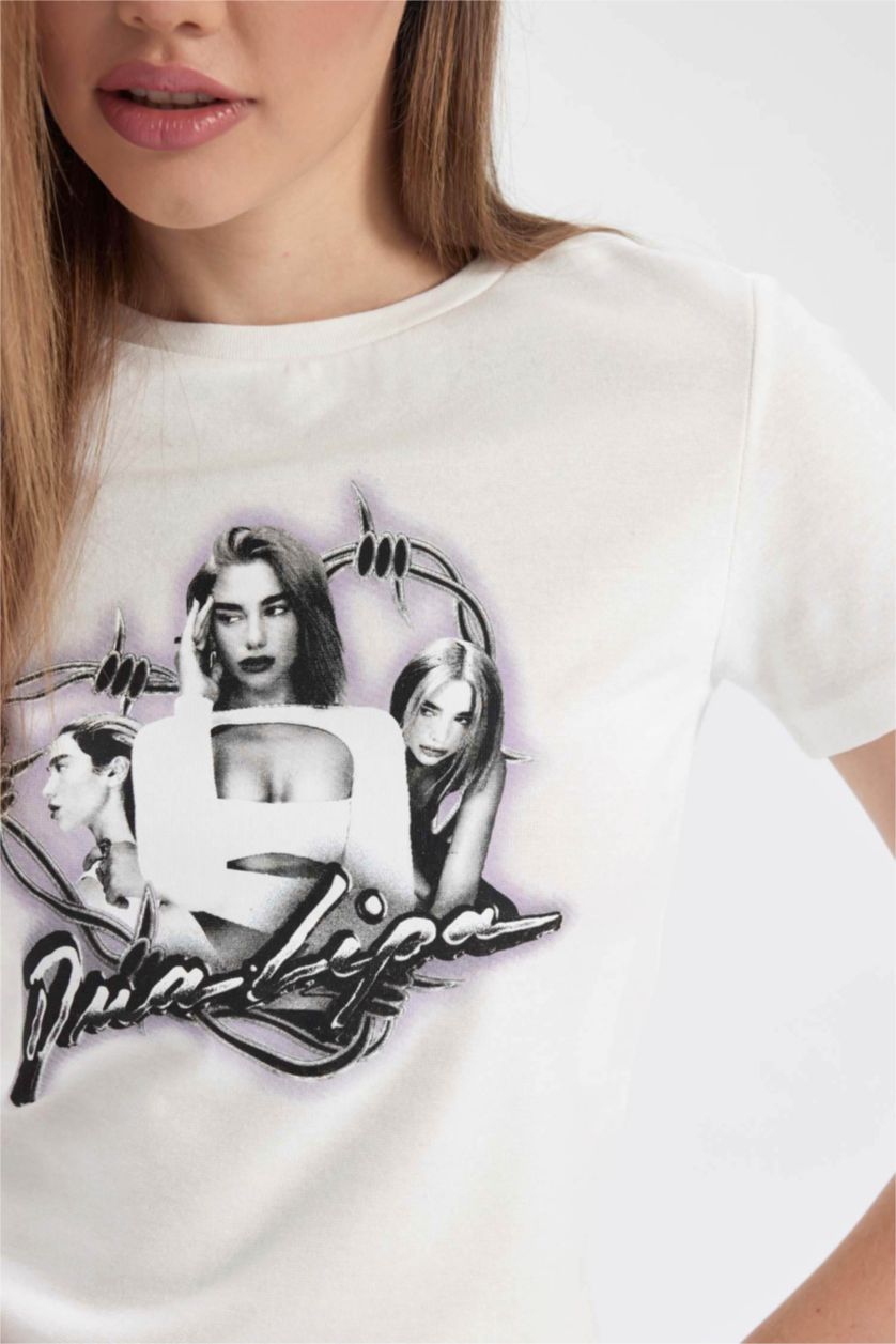 Жіночий Кремовий Футболка з коротким рукавом приталеного крою мінімальний слоган Rıb для жінок