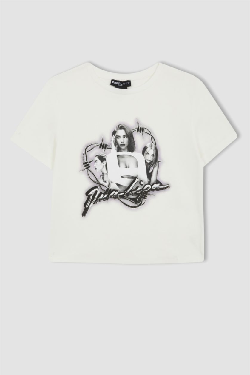 Жіночий Кремовий Футболка з коротким рукавом приталеного крою мінімальний слоган Rıb для жінок