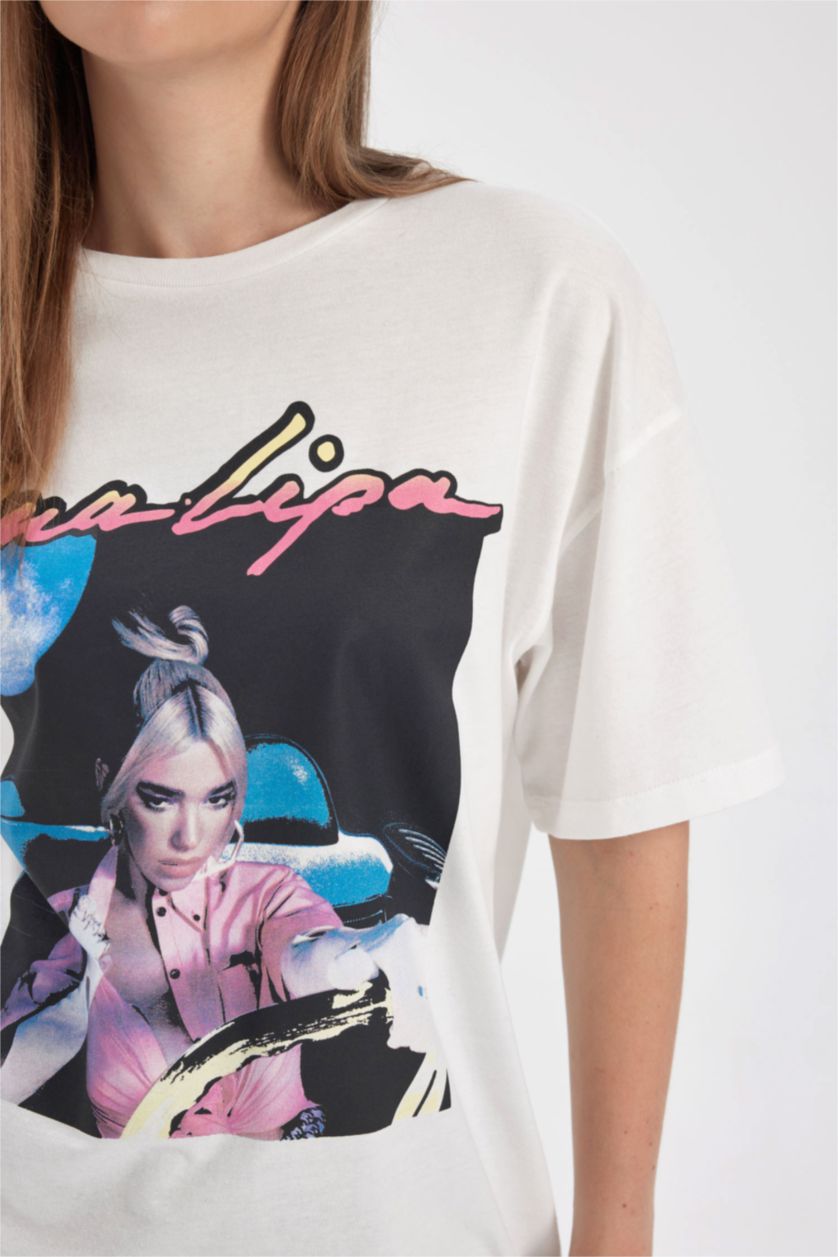 Женская Кремовый Футболка оверсайз Dua Lipa, Coool