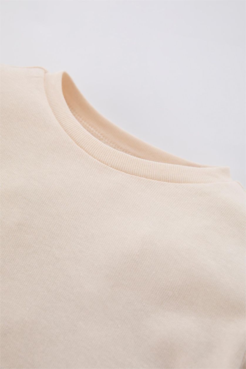 BABY GIRL Light Brown Baby Girl T-Shirt Salopet Dress Pantyhose 3 Piece Set