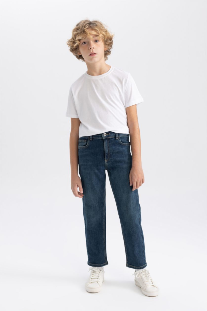 Мальчики и подростки Темно-зеленый Джинсы для мальчиков