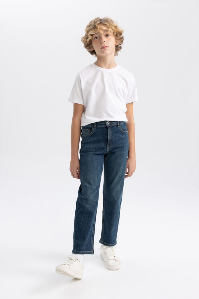 Мальчики и подростки Темно-зеленый Джинсы для мальчиков