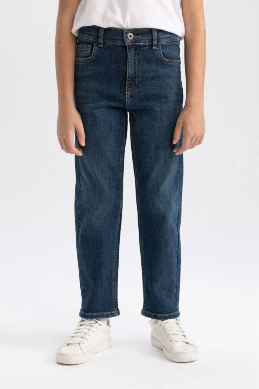 Мальчики и подростки Темно-зеленый Джинсы для мальчиков