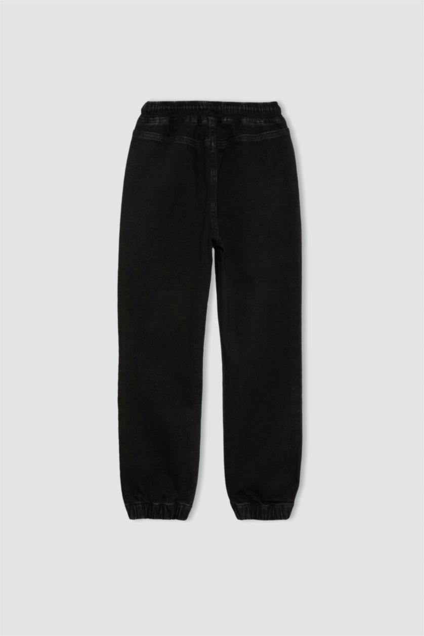 أولاد أسود بنطلون جينز ولادي جوجر برجل مطاطي