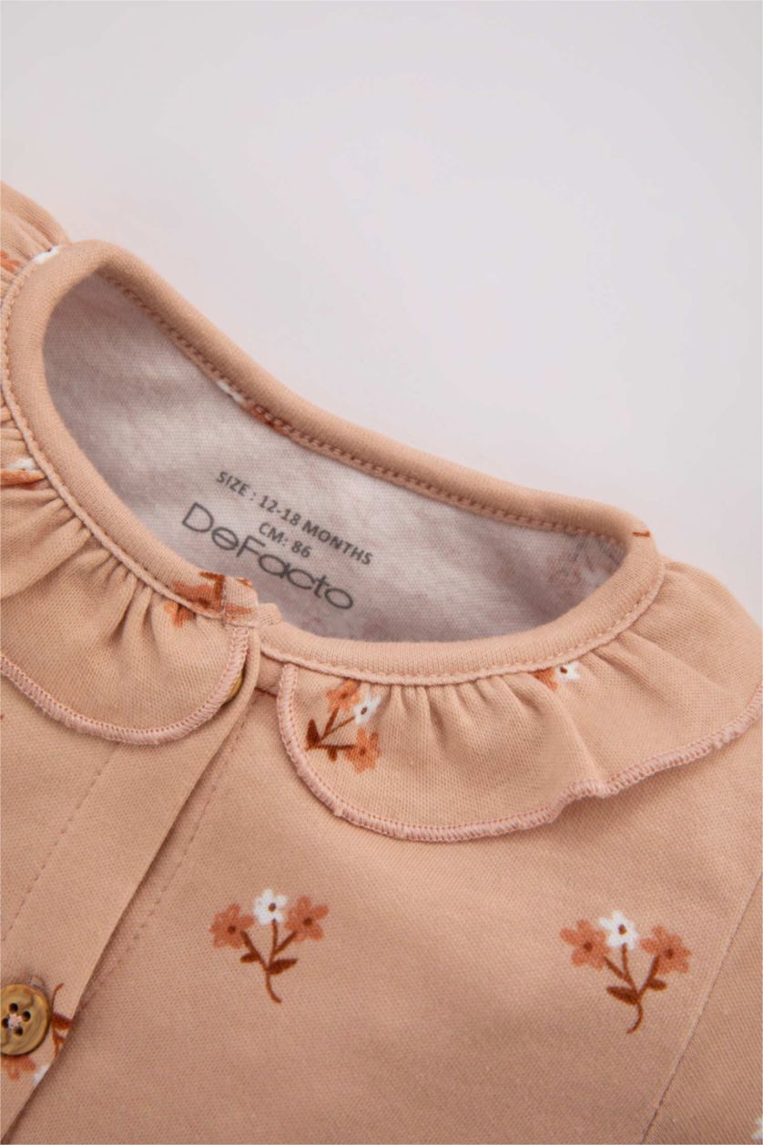 طفلة صغيرة بيج طقم بيبي بناتي جمبسوت فلورال وبندانا - قطعتين