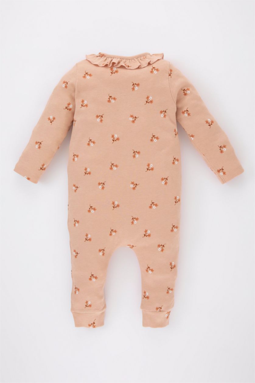 طفلة صغيرة بيج طقم بيبي بناتي جمبسوت فلورال وبندانا - قطعتين