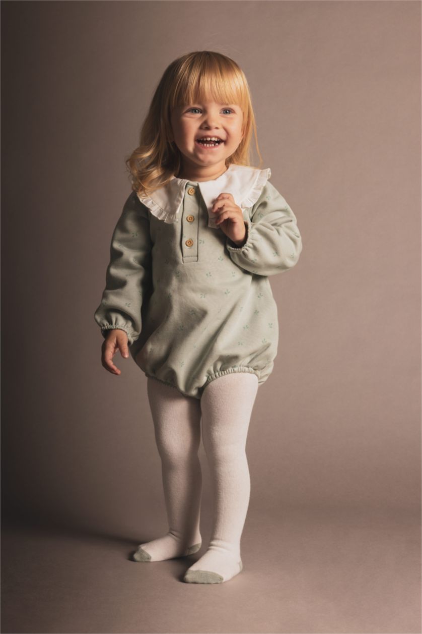 BABY GIRL Mint Baby Girl Newborn Thick Fabric Jumpsuit Pantyhose 2 Piece Set