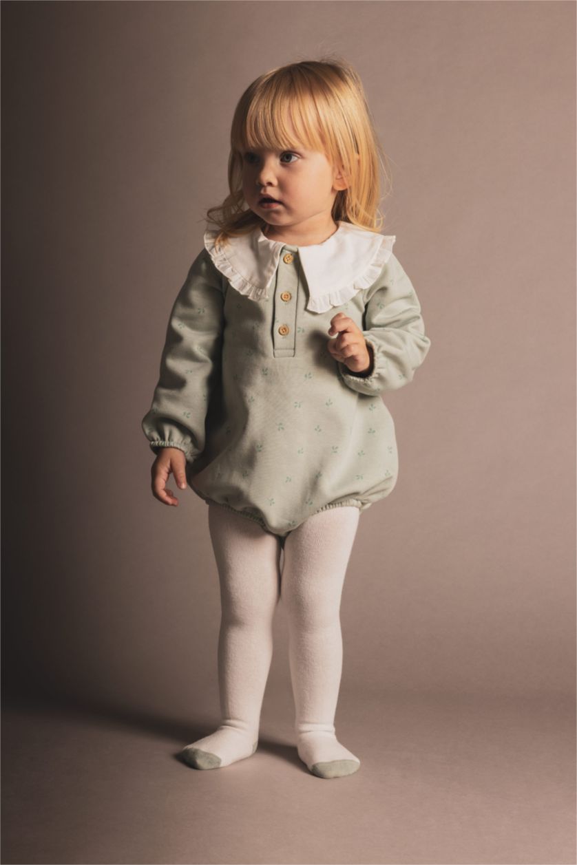 BABY GIRL Mint Baby Girl Newborn Thick Fabric Jumpsuit Pantyhose 2 Piece Set