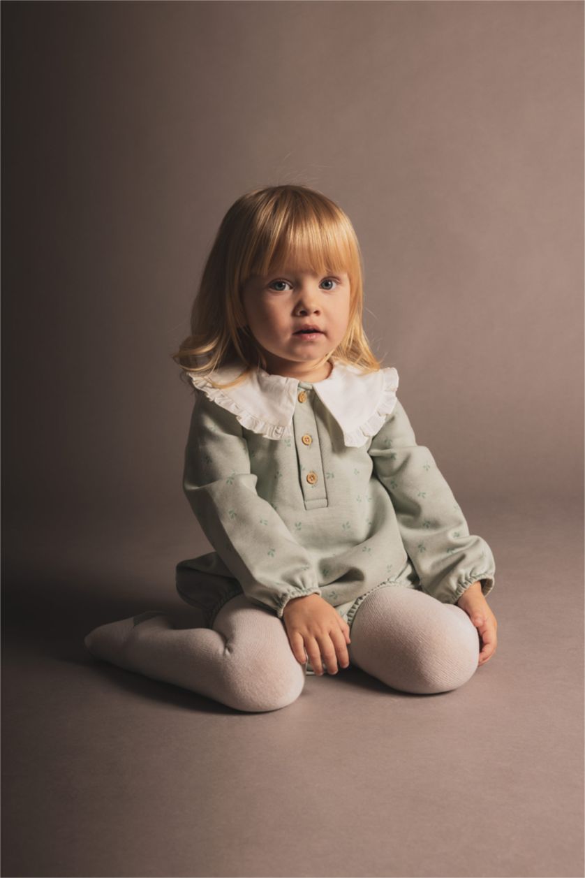 BABY GIRL Mint Baby Girl Newborn Thick Fabric Jumpsuit Pantyhose 2 Piece Set