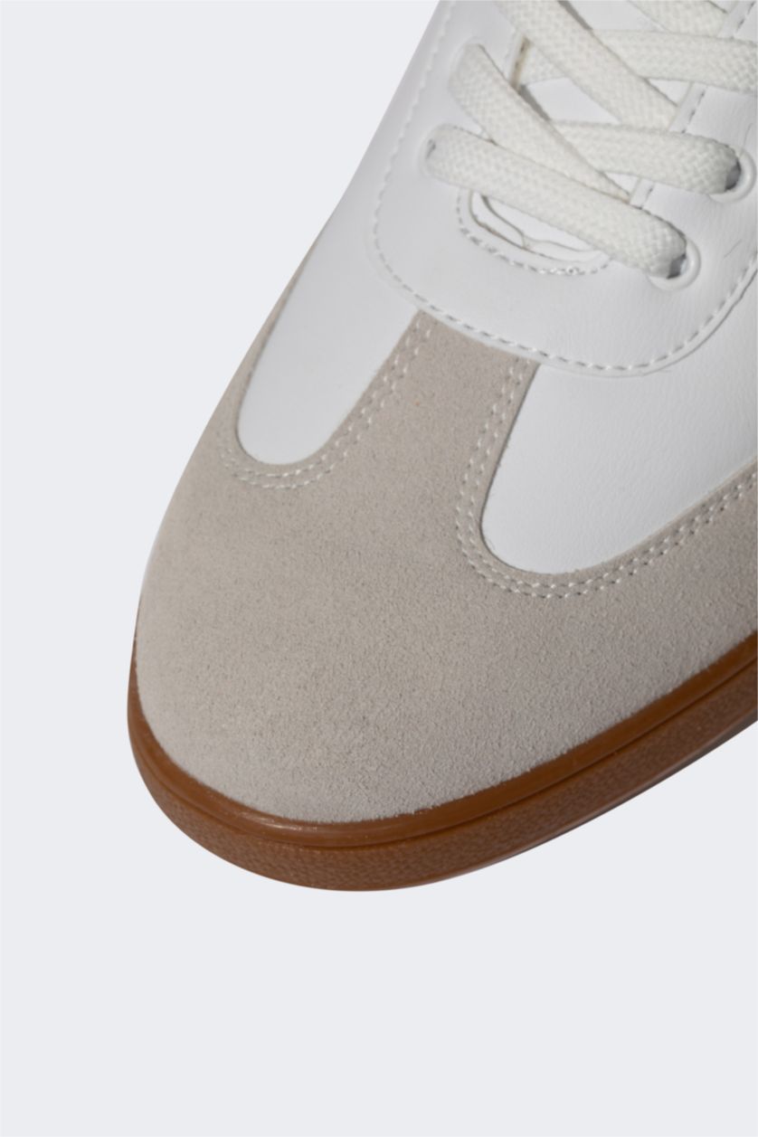 HOMME Blanc Chaussures En Faux Cuir À Semelle Plate Pour Hommes