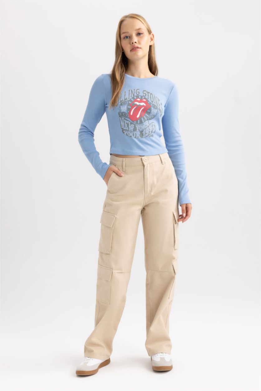 Женщины Голубрй Футболка Rolling Stones, Coool