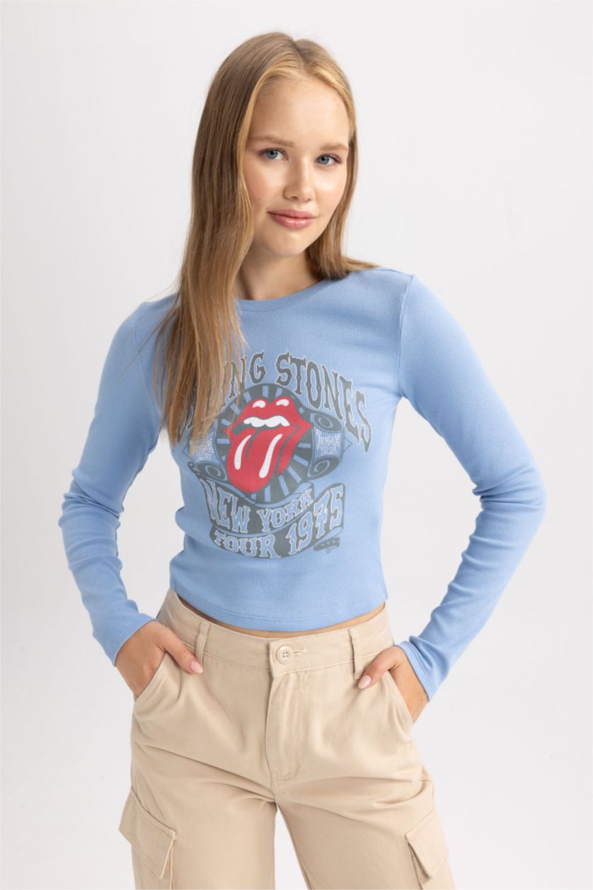 Женщины Голубрй Футболка Rolling Stones, Coool