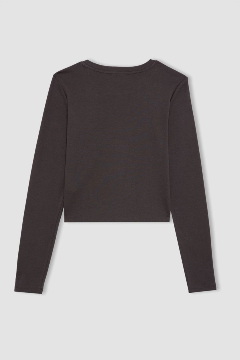 WOMAN Anthracite Tupac Shakur Fitted Crew Neck Ribbed T-Shirt