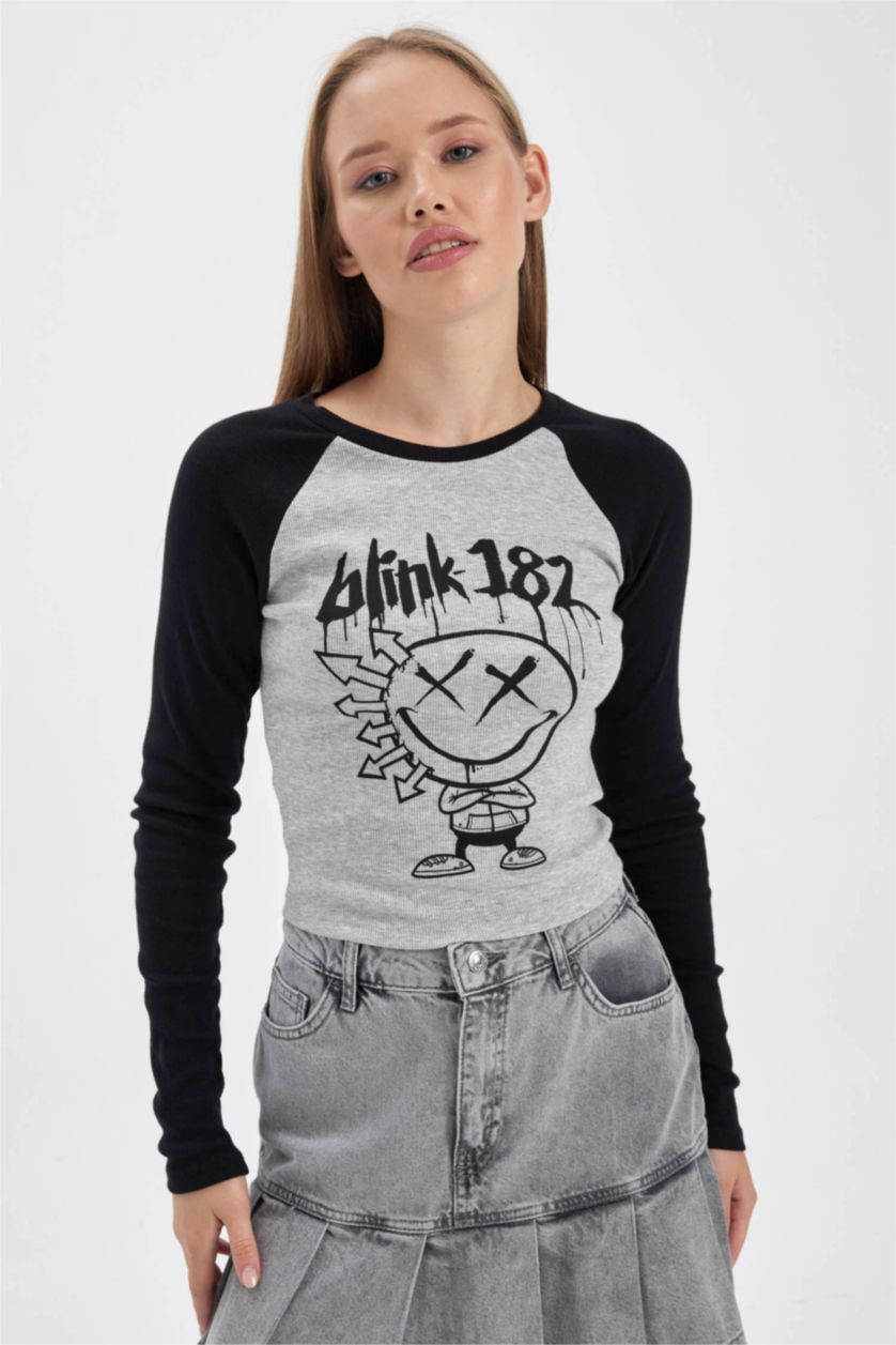 WOMAN Grey Melange Blink Fitted Crew Neck Ribbed Camisole T-Shirt