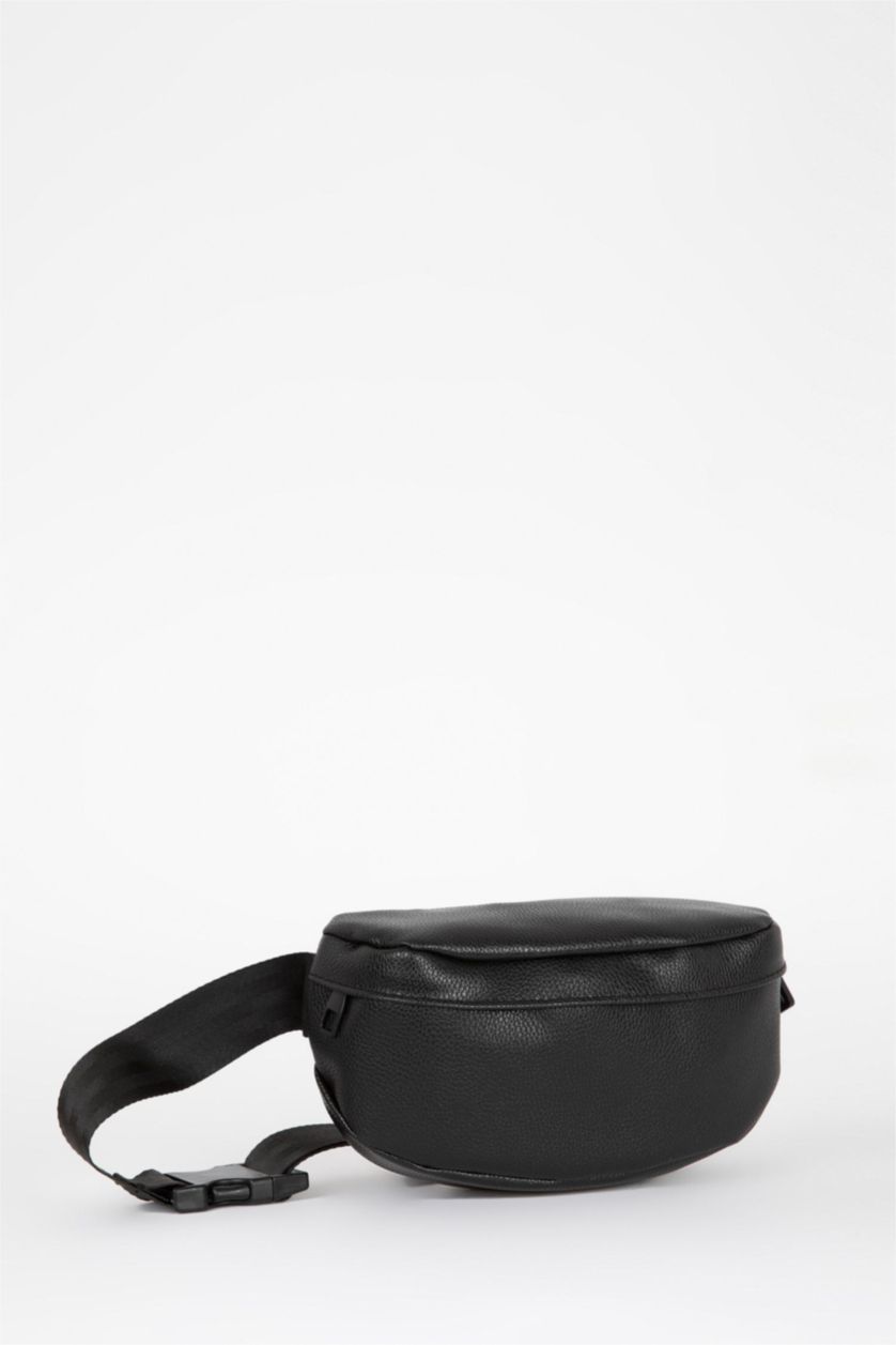 MAN Black Man Faux Leather Waist Bag