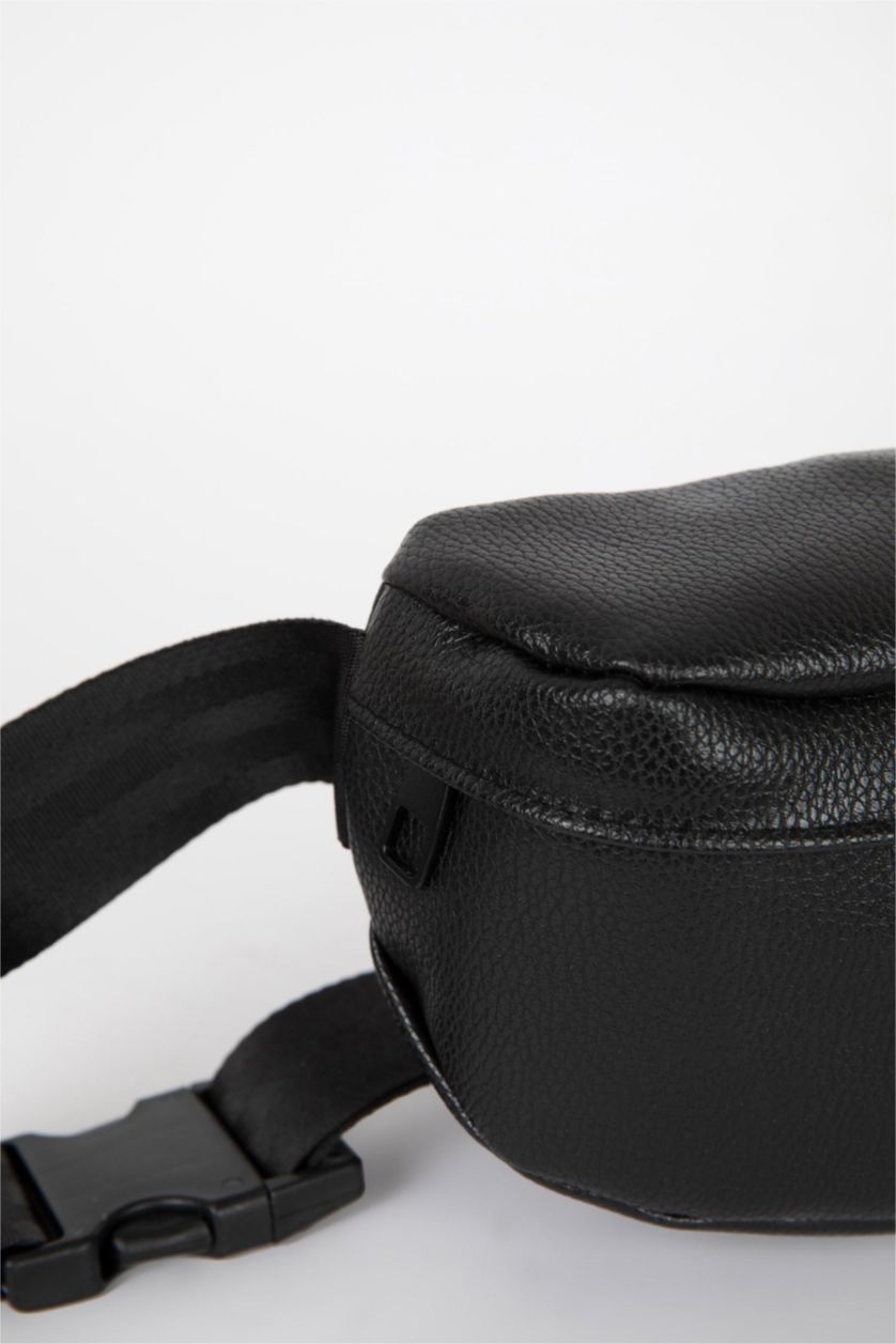 MAN Black Man Faux Leather Waist Bag
