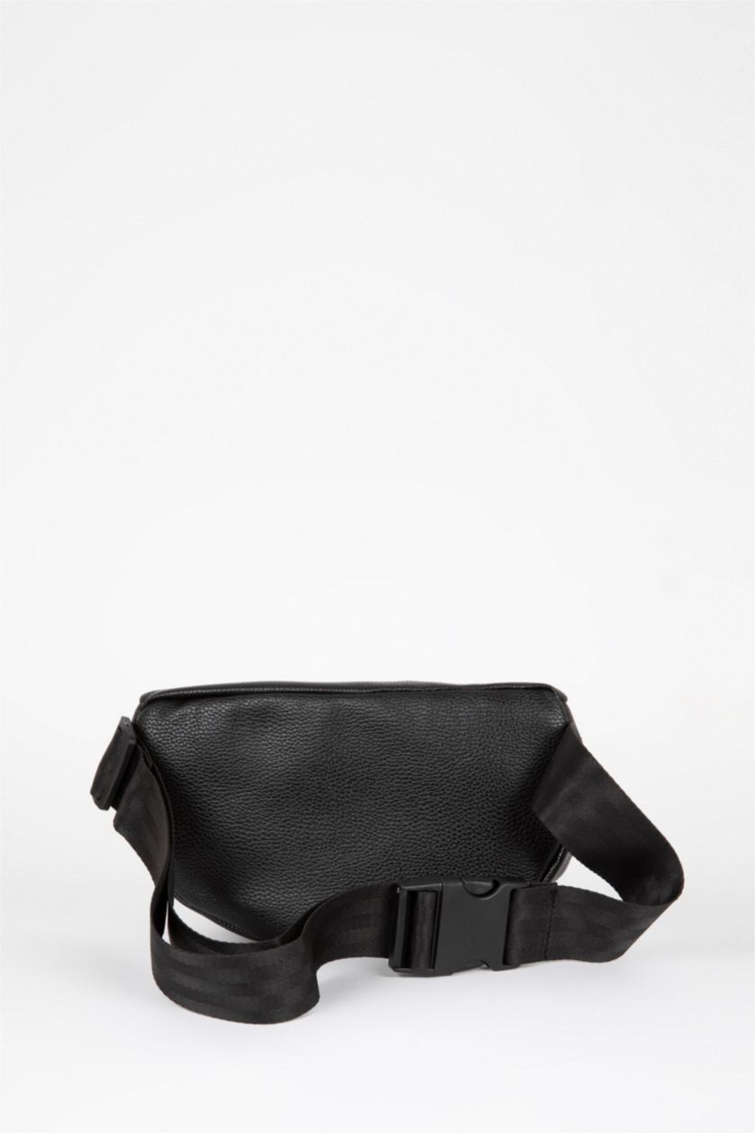 MAN Black Man Faux Leather Waist Bag