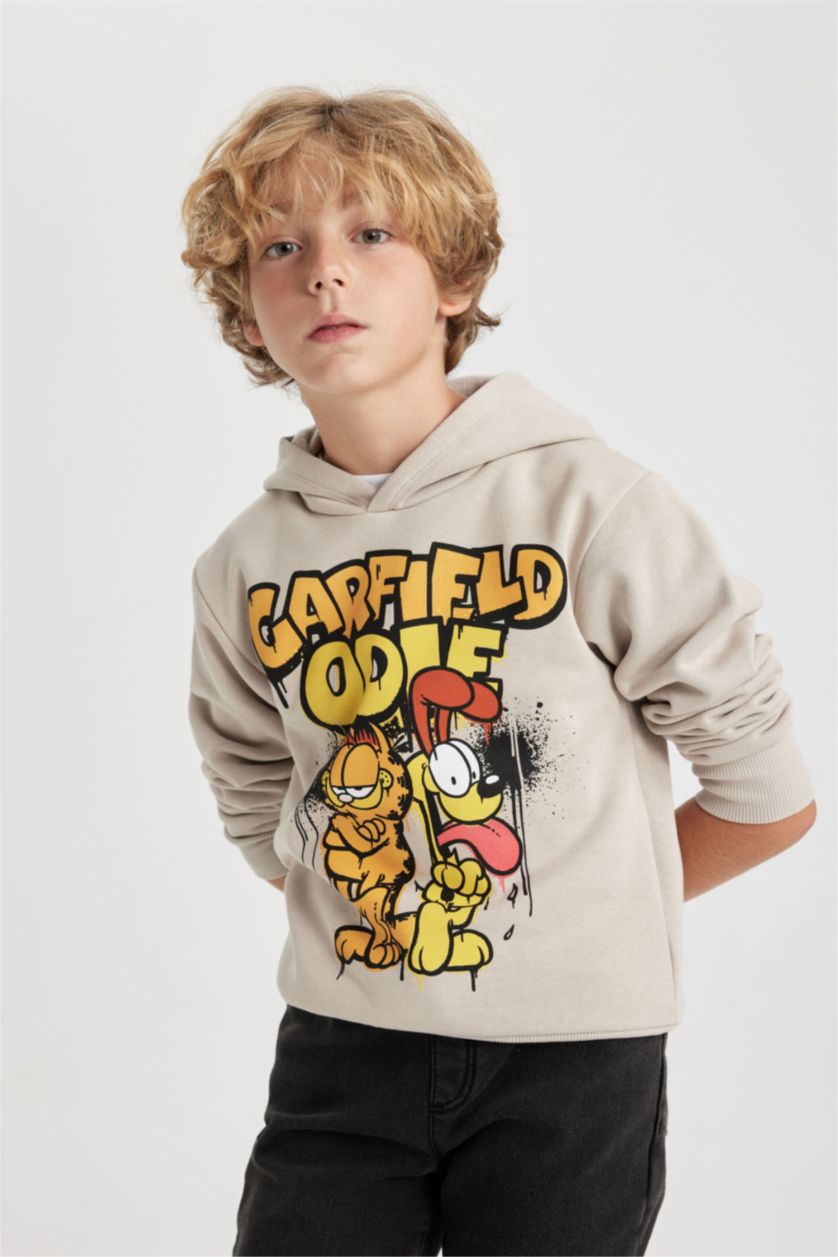GARÇONS Beige Sweat- Shirt Col Rond imprimé Garfield Pour Garçon