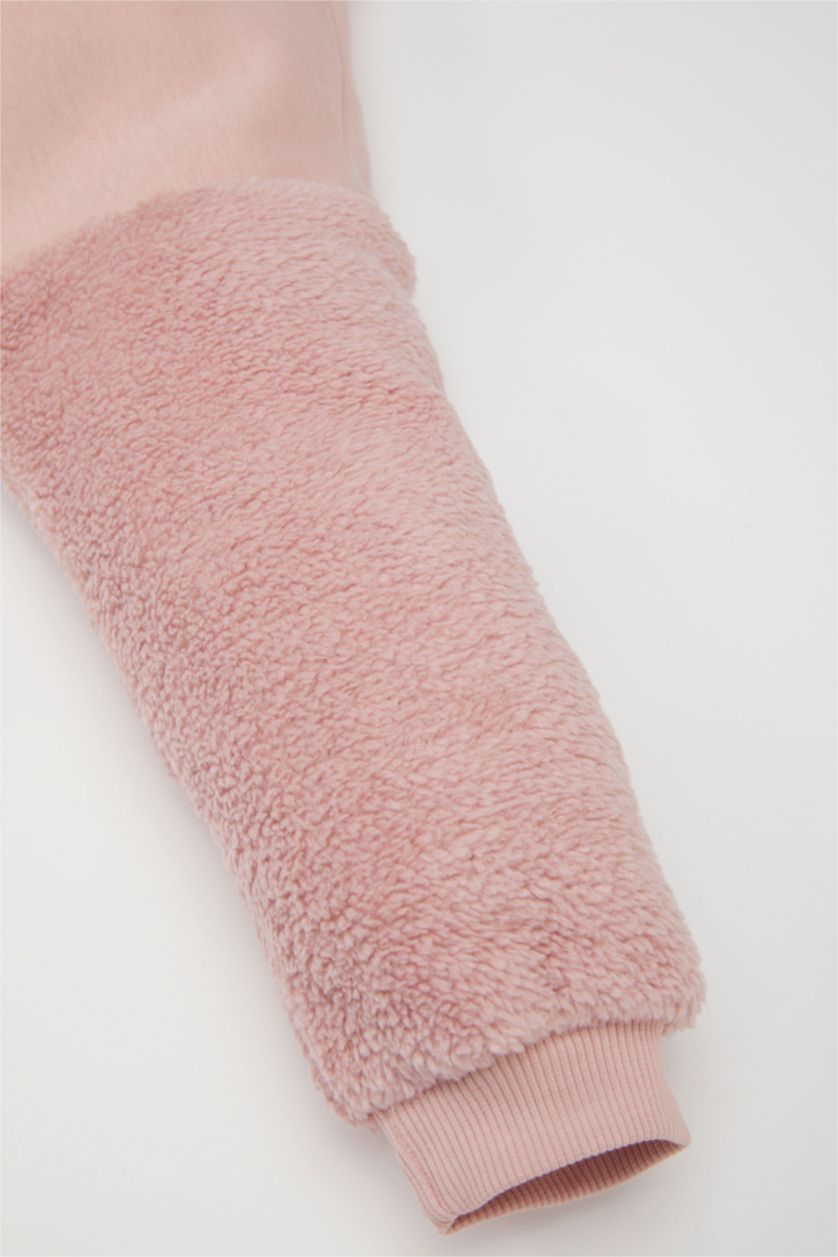 Kız Bebek Pembe Kız Bebek 2'li Takım Unicorn Baskılı Sweatshirt Eşofman Altı 