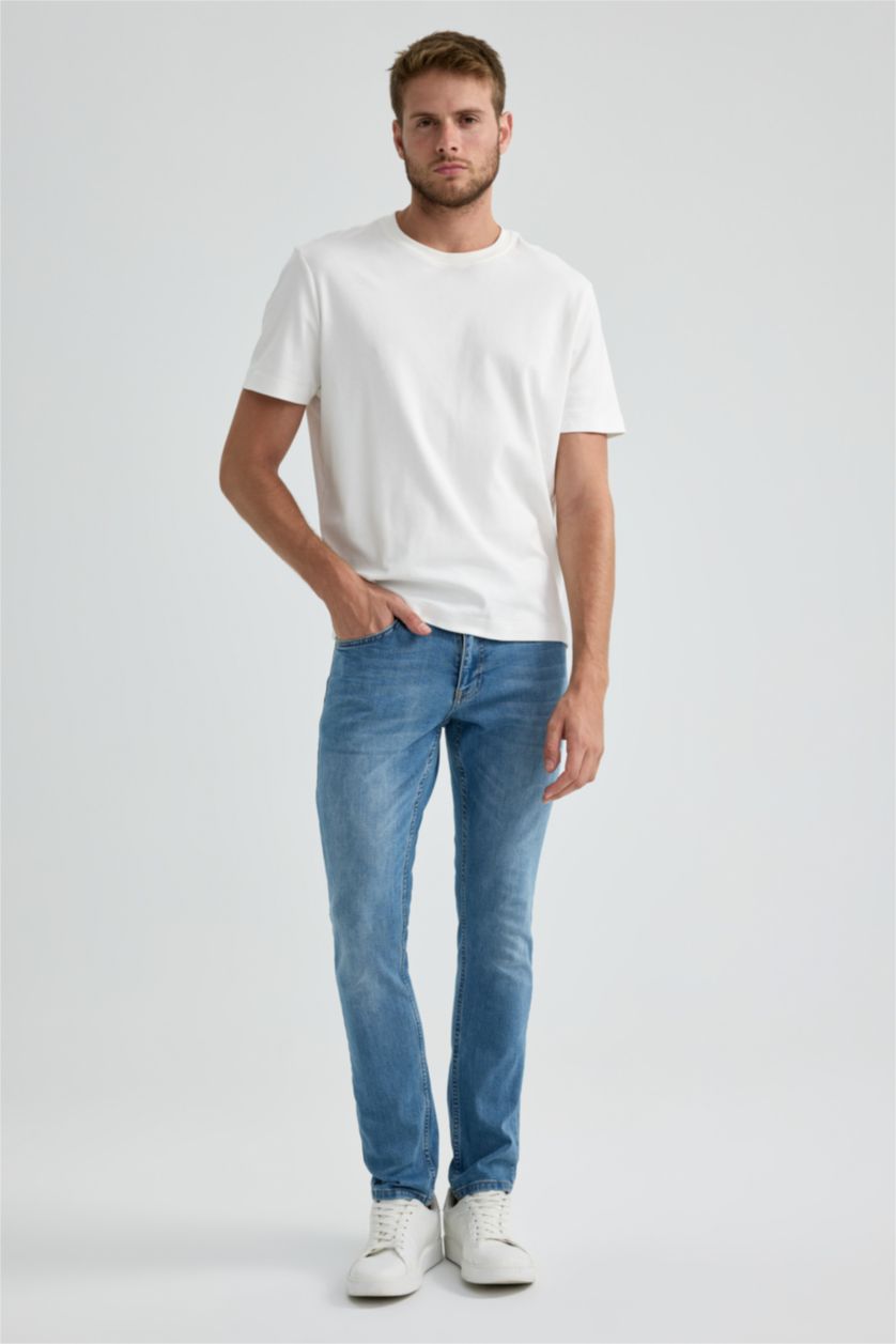 HOMME Bleu Pantalon Jean Pedro Coupe Slim