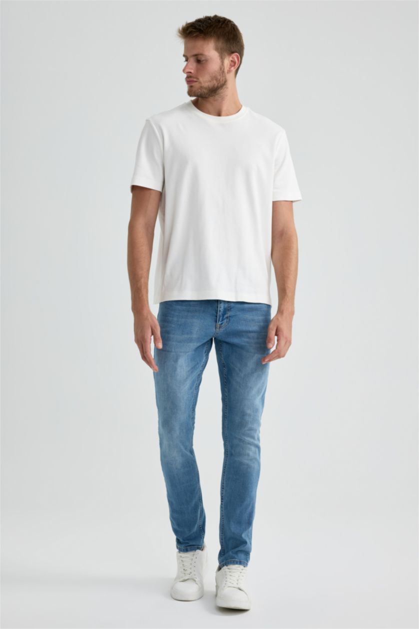 HOMME Bleu Pantalon Jean Pedro Coupe Slim