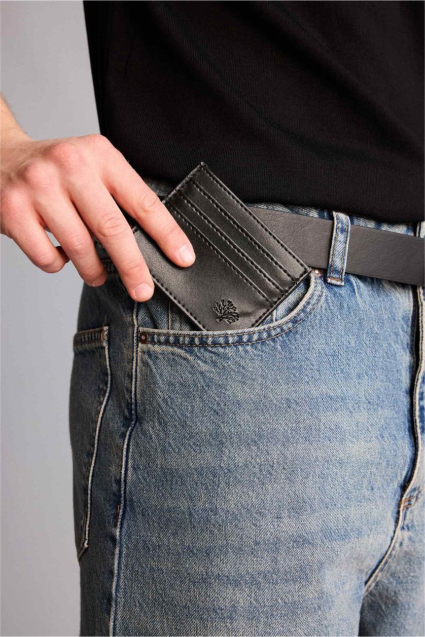 Erkek Siyah Erkek Suni Deri Kartlık