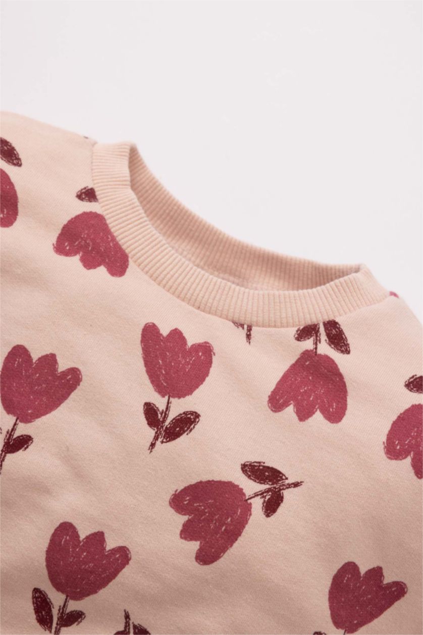 Малыши девочки Розовый Комплект из 2-х вещей с цветочным принтом для малышей девочек