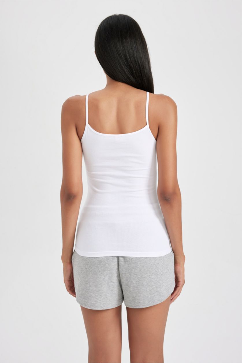 Woman White Regular Fit Cotton Undershirt