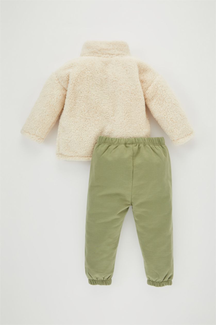 BABY GIRL Sand Baby Girl Plush Sweatshirt Jogger 2 Piece Set