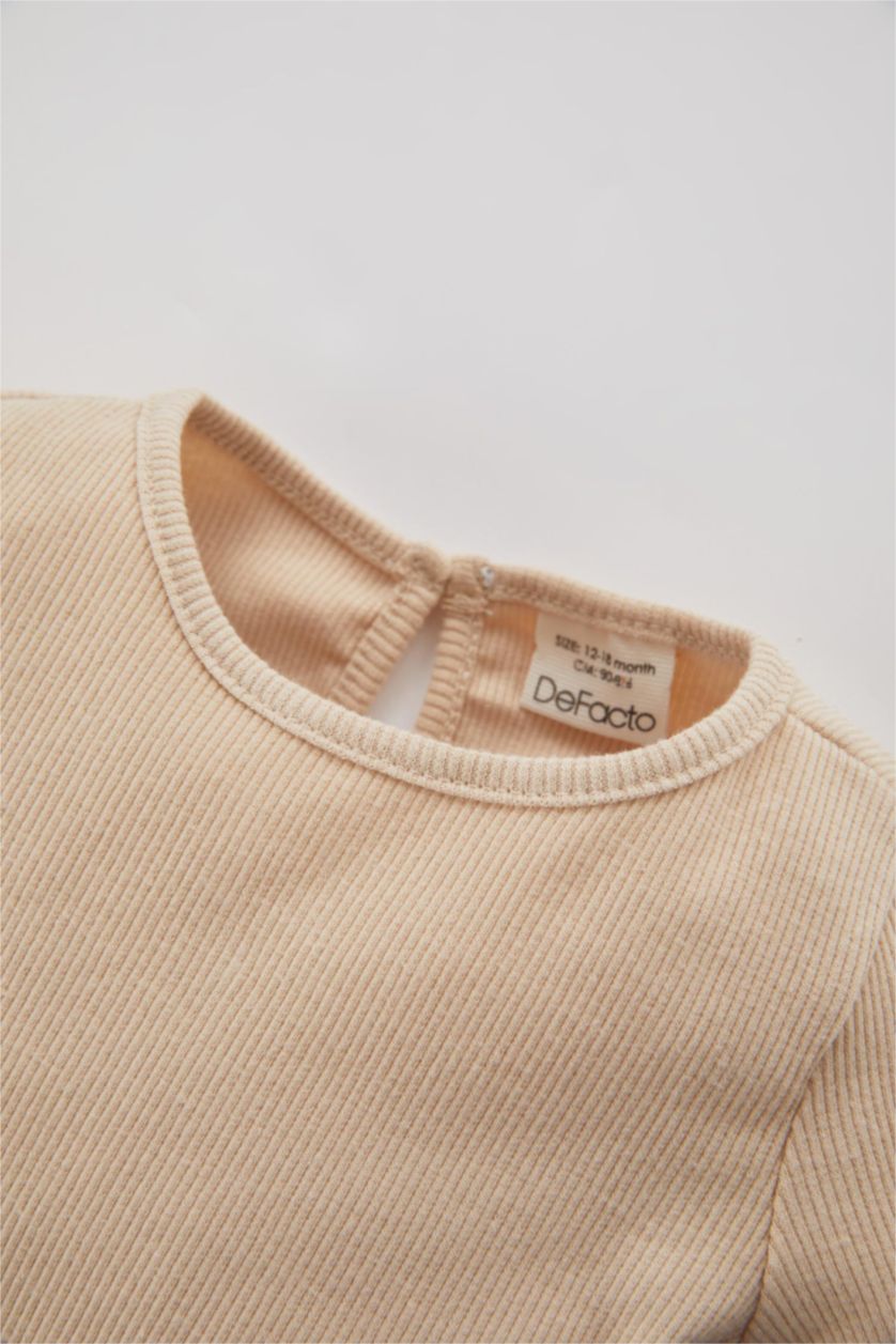 Baby Girl Khaki Girl Baby Long Sleeve T-Shirt Salopet Dress 2 Piece Set