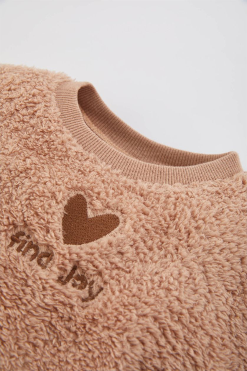 طفلة صغيرة بيج سيت بناتي قطيفة سويت شيرت وسويت بانتس - قطعتين