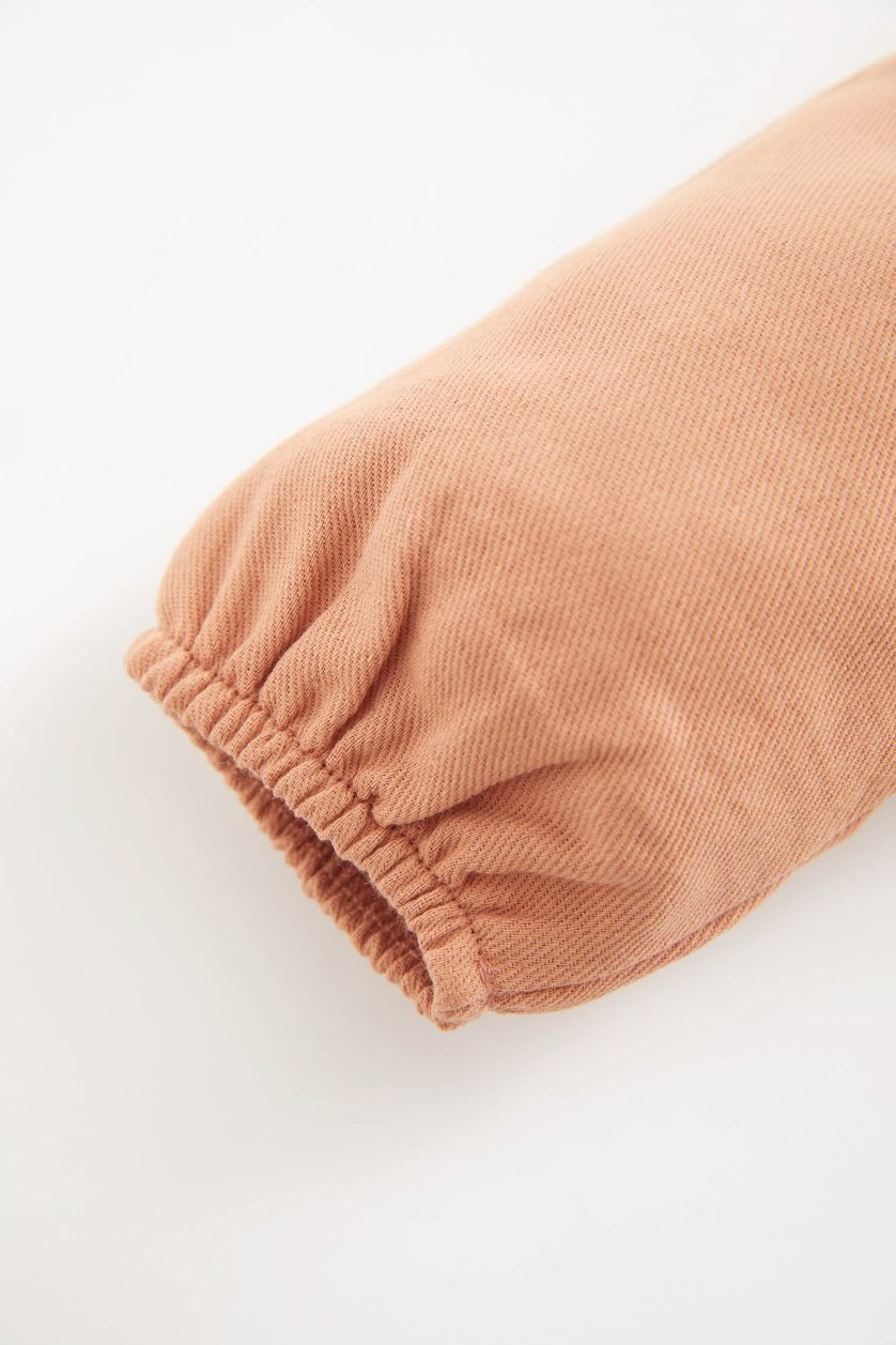 BABY GIRL Light Brown 2 piece Regular Fit Elastic Collar Set