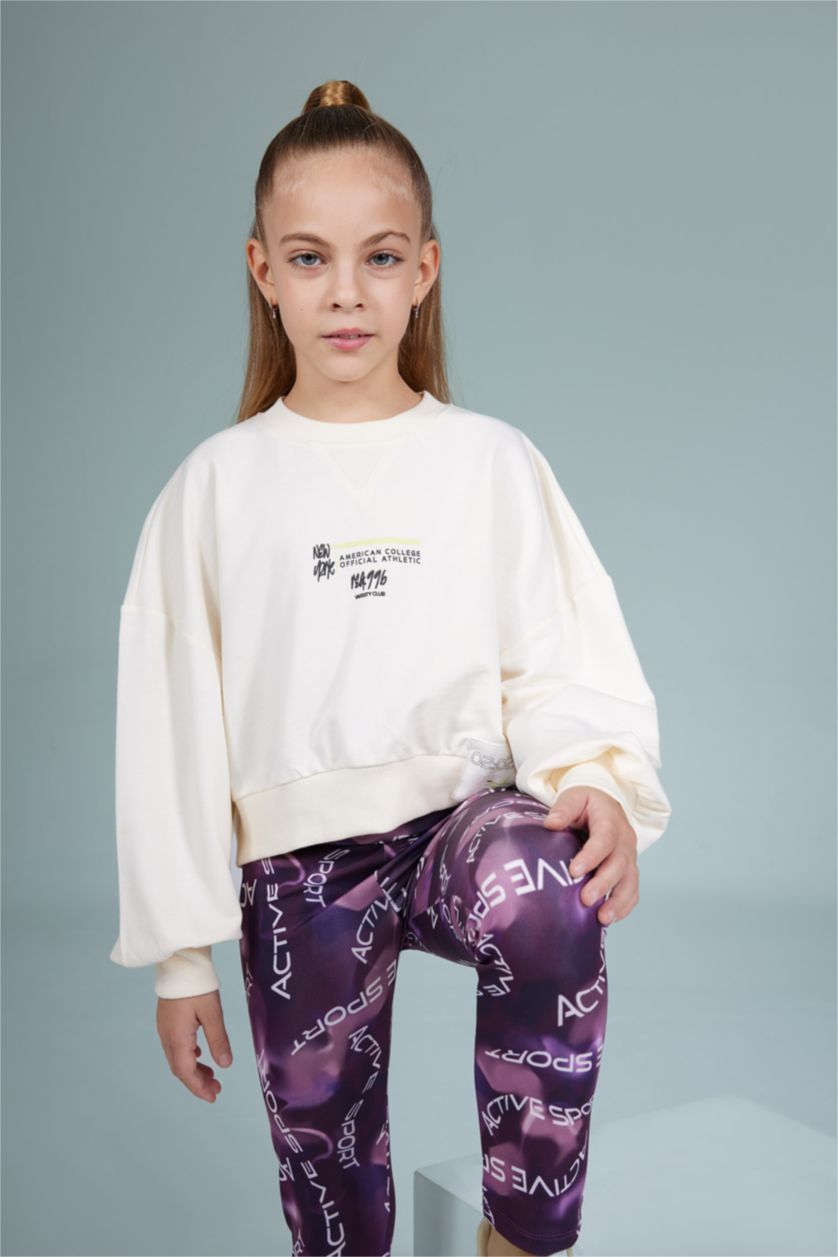 Дівчачий Бежевий Світшот з тонкої тканини для дівчаток