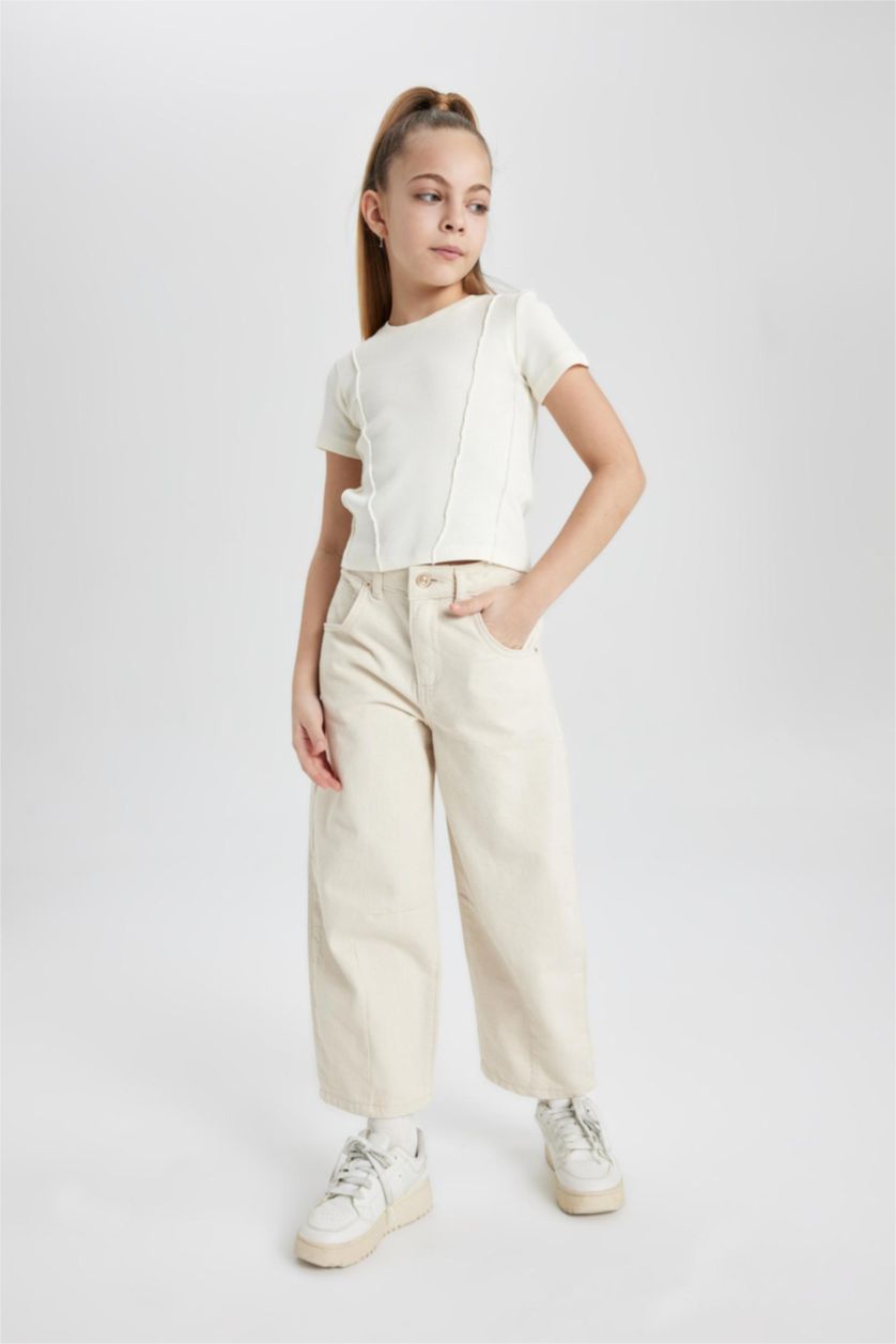 Девочки и подростки Бежевый Брюки джоггеры для девочек