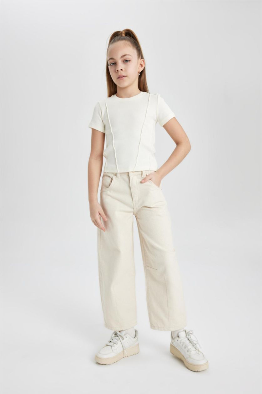 Девочки и подростки Бежевый Брюки джоггеры для девочек