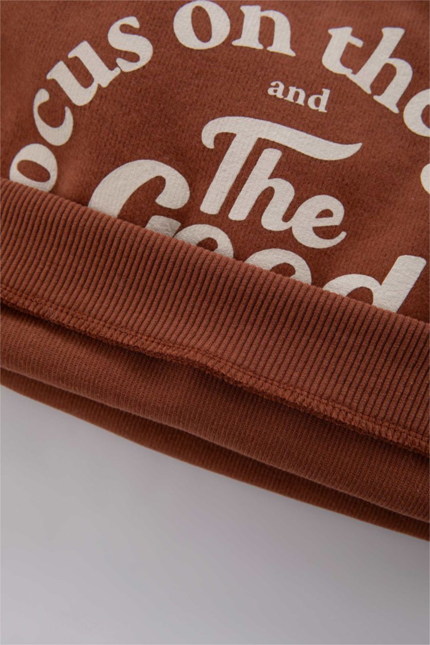 BÉBÉ GARÇON Marron Clair Ensemble De Sweat-Shirt Et Pantalon De Survêtement Imprimé Pour Bébé Garçon - 2 Pièces