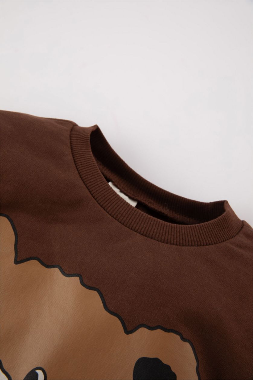 BABY BOY Brown Baby Boy Bear Printed Sweatshirt Sweatpants 2 Piece Set